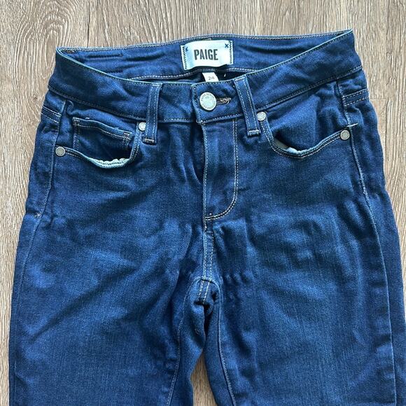 PAIGE Verdugo Ankle Binx Skinny Mid Rise Dark Wash Jeans Sz 24 (00) 27" - Picture 3 of 7